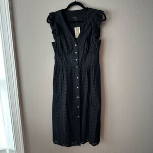 J. Crew Black Eyelet Ruffle Dress 4